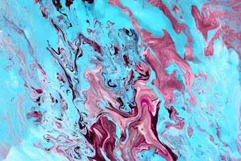 Vibrant Abstract Swirls of Blue and Pink