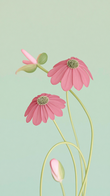 Vibrant Anthurium Flowers on Soft Green Background