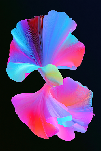 Vibrant Blue Paint Blob in Space