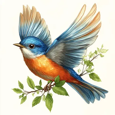 Vibrant Bluebird in Flight Vibrant Bluebird in Flight