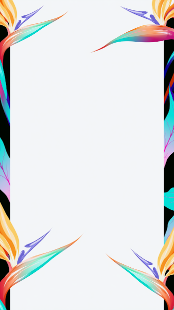 Vibrant Botanical Frame with Colorful Flowers