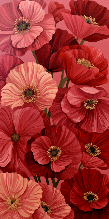 Vibrant California Poppies in Reddish Tones