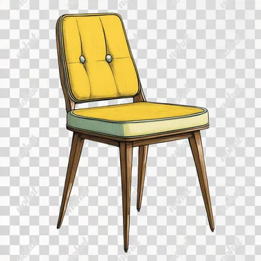 Vibrant Chair Illustration with Soft Light and Shadow