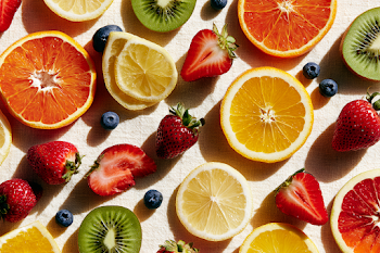 Vibrant Citrus and Berry Flatlay