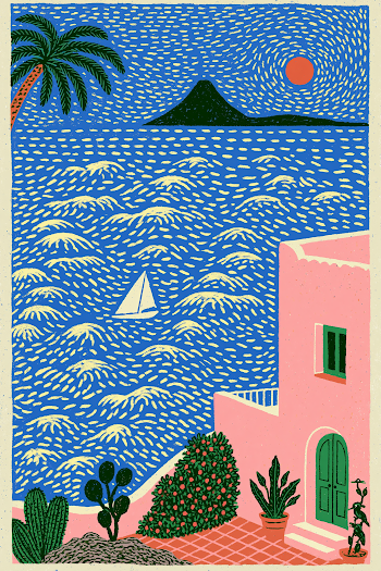 Vibrant Coastal Scene in Italy