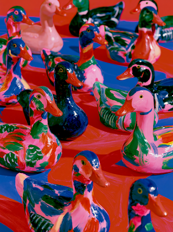 Vibrant Colorful Decorative Ducks
