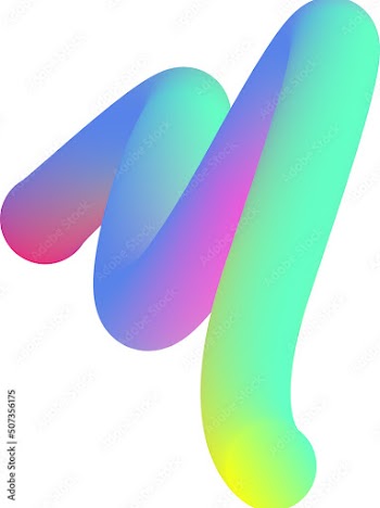Vibrant Colorful Fluid Abstract 3D Gradient Blend Curves Shape
