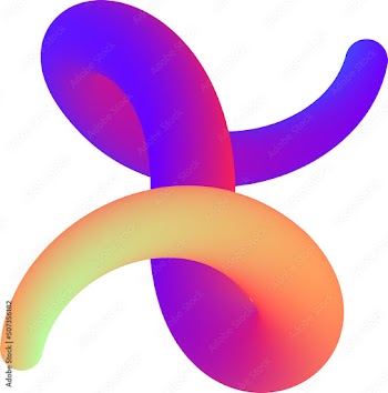 Vibrant Colorful Fluid Abstract 3D Gradient Blend Curves Shape