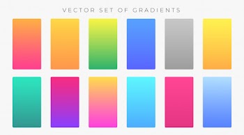 Vibrant colorful gradients swatches set Free Vector