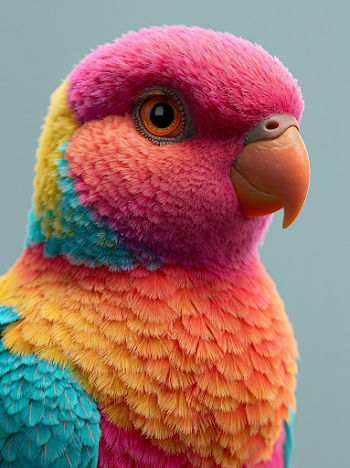 Vibrant Colorful Rainbow Lorikeet in Pixar 3D Style