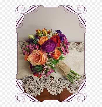 Vibrant Colourful Silk Artificial Wedding Bouquet - Flower Bouquet
