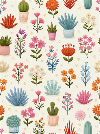 Vibrant Floral Abstract Illustration Inspired by Henri Matisse