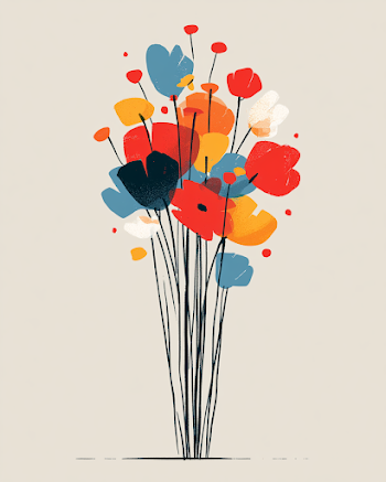 Vibrant Floral Bouquet Illustration