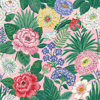 Vibrant Floral Chinoiserie Seamless Pattern