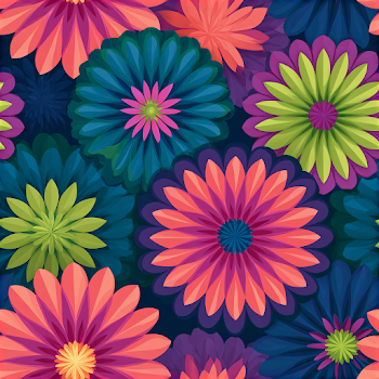 Vibrant Floral Geometric Pattern