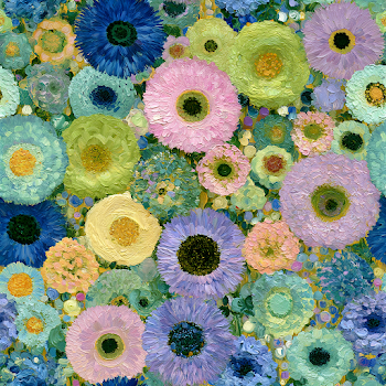 Vibrant Floral Pattern in Klimt's Style