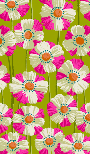 Vibrant Floral Pattern in Whimsical Style