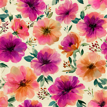 Vibrant Floral Watercolor Pattern