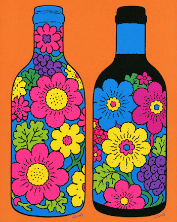 Vibrant Floral Wine Bottles