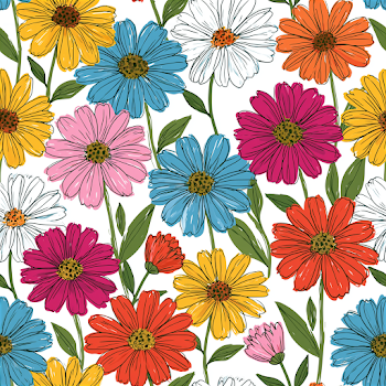 Vibrant Floral Wrapping Paper Pattern
