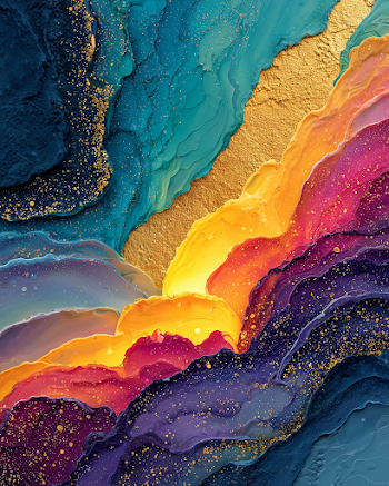 Vibrant Fluid Abstract Painting