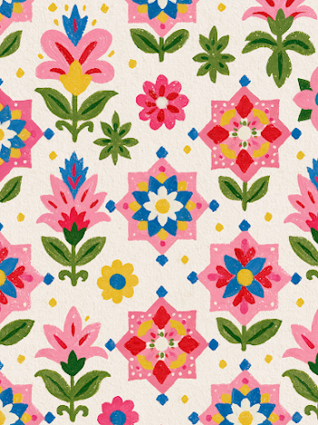Vibrant Geometric Floral Patterns