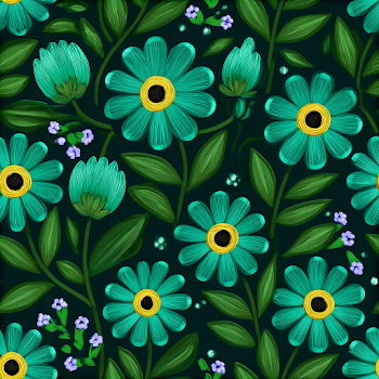 Vibrant Green Embroidered Floral Pattern