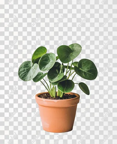 Vibrant Green Plant in Terracotta Pot