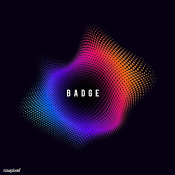 Vibrant halftone badge on black vector backgr.. | Free stock vector - 542523