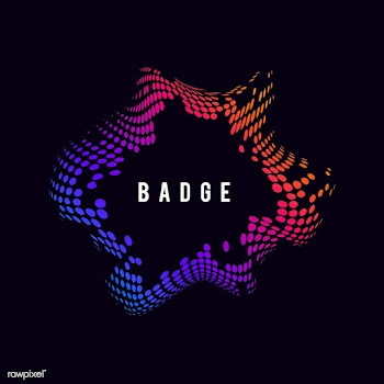 Vibrant halftone badge on black vector backgr.. | Free stock vector - 542609