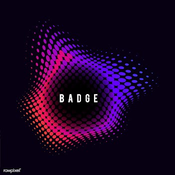 Vibrant halftone badge on black vector backgr.. | Free stock vector - 542747