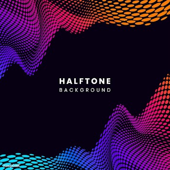 Vibrant halftone on black background vector | Free stock vector - 542579