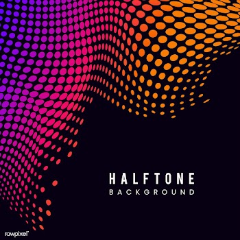 Vibrant halftone on black background vector | Free stock vector - 542583
