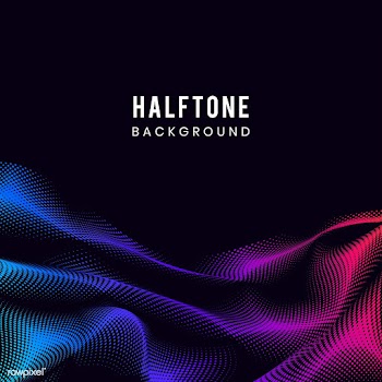 Vibrant halftone on black background vector | Free stock vector - 542589