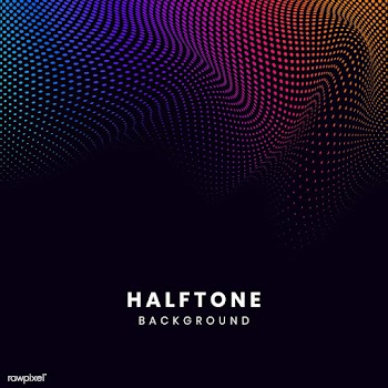 Vibrant halftone on black background vector | Free stock vector - 542637