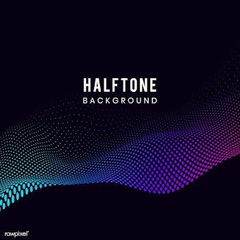 Vibrant halftone on black background vector | Free stock vector - 542671