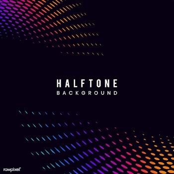 Vibrant halftone on black background vector | Free stock vector - 542715