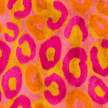 Vibrant Hot Pink and Orange Leopard Print