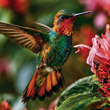 Vibrant Hummingbird in Flight