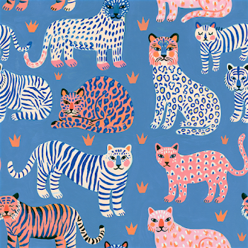 Vibrant Illustrated Tiger Patterns