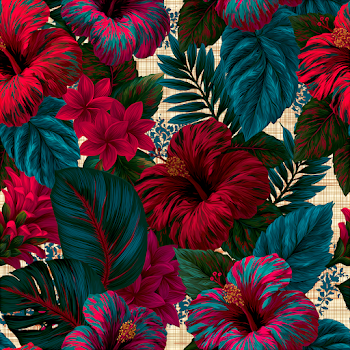 Vibrant Jamaican Floral Pattern