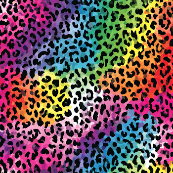 Vibrant Leopard Print Pattern with Rainbow Gradient
