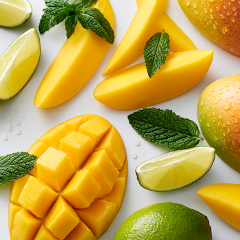 Vibrant Mango and Lime Flat Lay
