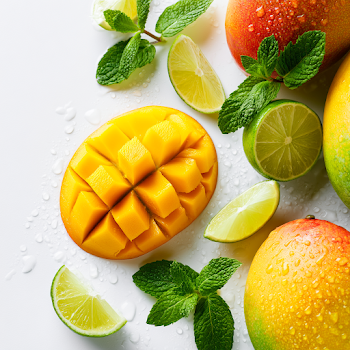 Vibrant Mango and Lime Flat Lay