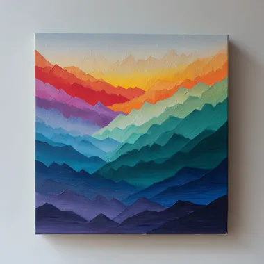 Vibrant Mountain Range Abstract Painting Vibrant Mountain Range Abstract Painting
