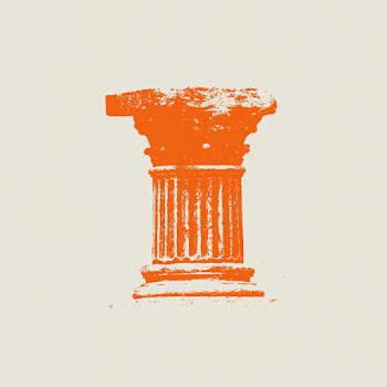 Vibrant Orange Pillar Illustration