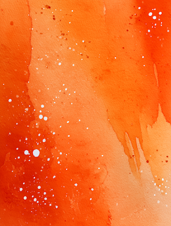 Vibrant Orange Watercolor Wash