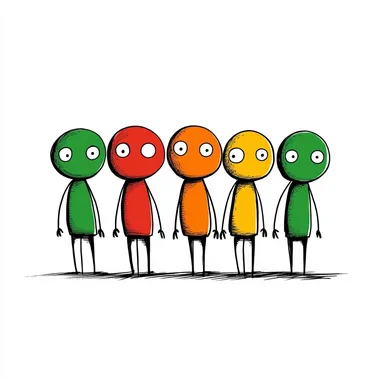 Vibrant Peizoz Style Cartoon Characters Vibrant Peizoz Style Cartoon Characters