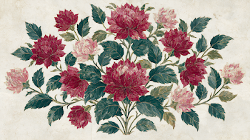 Vibrant Pichwai Floral Motif with Lotus and Vines
