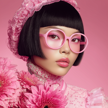 Vibrant Pink Editorial: Asian Beauty in Floral Fantasy